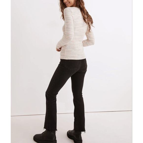 NWT Madewell Space-Dye Faux-Wrap Top Sweater in Pastel Soft Rainbow, Small - Picture 8 of 9